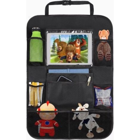 Bardusch - Organisateur siège auto arrière 2 pièces, poches iPad/tablette, imperméable, anti-coups de pied (1/4)