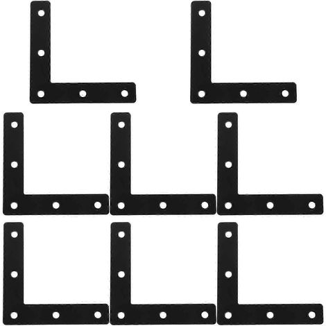 Ensemble de 8 équerres de fixation pour meubles, équerre d'angle métallique, équerre d'angle en L, support de meuble à 90 degrés (1/5)