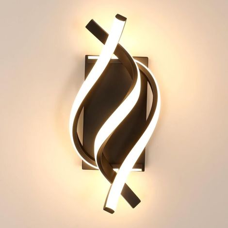 Applique murale LED spirale noire, moderne, lumière chaude, intérieur (1/5)