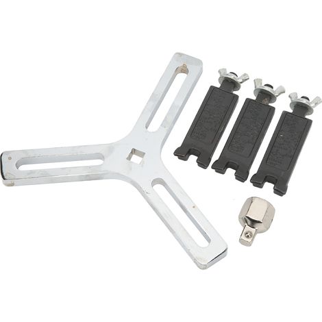 Clé à ergots pour bouchon de réservoir carburant, 3 mors, acier chromé tungstène, outil de démontage couvercle pompe à essence (1/5)