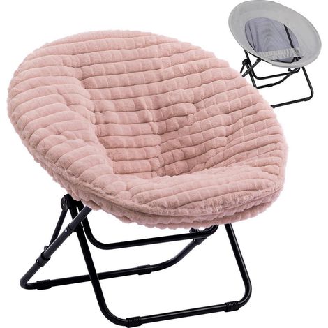 Fauteuil rond pliant en peluche douce, idéal salon et chambre (1/5)