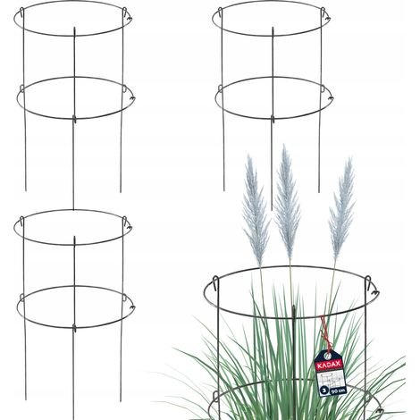 KADAX Support pour Plantes à Fleurs 90cm Anneau de Jardin Support en Acier 3pcs (1/5)