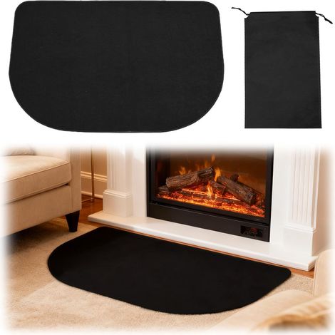 Wood Stove Protection Plate 60 x 40 cm Fireplace Mat Anti-Fire Floor Plate for Stove & Fireplace Mat Fireplace Mat Anti-Spark for Indoor BBQ Garden with Storage Bag (1/5)
