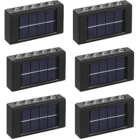 Lampe Solaire De Jardin - 10 Led - Miroir Convexe - Lumière Chaude - Batterie Nimh 600 Mah - Étanche Ip65 - Pour Balcon Terrasse Clôture Piscine - 1 Pièce (1/5)