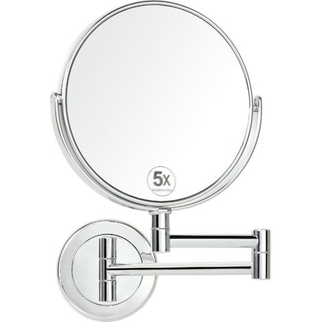 ANDREA HOUSE BA5014 Espejo de Pared Redondo 5 Aumentos Extensible Cromado - ref: BA5014