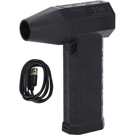 Plumeau d'air électrique 200W 130000 tr/min, ventilateur Turbo à grande vitesse, souffleur à sec portatif, nettoyeur de poussière pour clavier et caméra, noir (1/5)