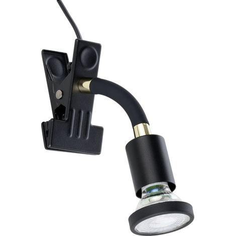 Eglo Klemmspot Parrini schwarz/messing 1er GU10 Lampen (1/2)