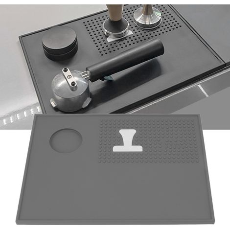 Ausführung A: Aufbewahrungsmatte für Kaffeebartheken, Pulververdichtermatte für Milchtee-Lounges, praktische Aufbewahrung, Griffpolster, grau. (1/5)