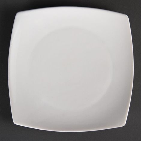 Assiettes Carrées Bords Arrondis Blanches 185mm (Lot de 12) - Ref U169 - Olympia (1/4)