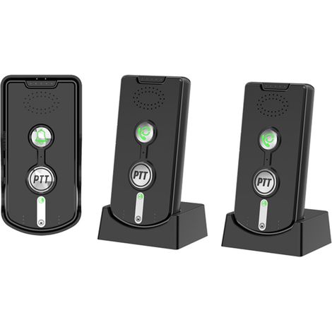 Interphone sans fil rechargeable longue portée 1 000 m/3 280 pi, communication bidirectionnelle en temps réel, 3 niveaux de volume (1/5)