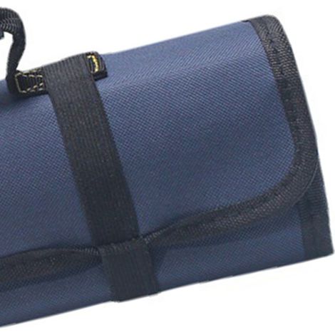 Trousse à outils roulante Oxford bleue, poches multiples, poignée renforcée, fermeture éclair, sac à outils épais pour électricien (1/4)