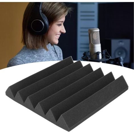 Dreieckig gerillte, schallabsorbierende Baumwolle für Schlagzeugkabinen in Tonstudios, verkauft in 10er-Packungen. (1/5)