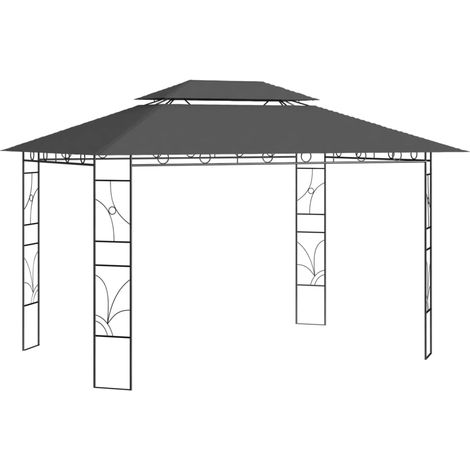 Tonnelle de Jardin Tente de réception - Rapide à Installer 4x3x2,7 m Anthracite 160 g/m² BV798319 - BonneVie (1/5)