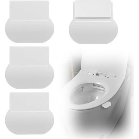 Toilet Lid Lifter, 4 Pairs Self-Adhesive Toilet Seat Lid Lifting Tools, for Bathroom, Home, Travel, Office and Hotel (White) (1/5)