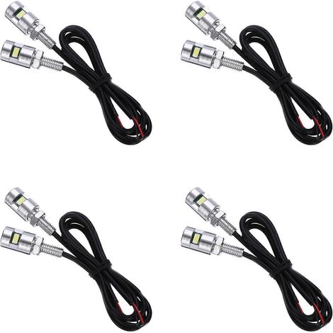 8 lampes chromées 5630 à visser pour moto ou voiture, éclairage universel de plaque d'immatriculation 12 V (1/5)