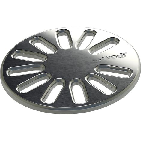 Wedi – Grille d’écoulement ronde 115x5mm en acier inoxydable – Pour systèmes d’écoulement Fundo – Débit max élevé – 676800034