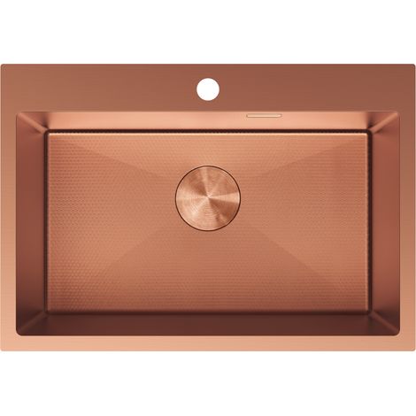 Mexen Solix Edelstahlspüle 1-Becken 650 x 450 mm, Kupfer HC - 6403651000-65HC