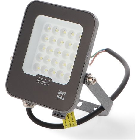 Faro proiettore Led 20W Nero da esterno IP65 Bianco freddo 6000K M LEDME