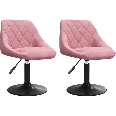 Swivel Dining Chairs 2 pcs Pink Velvet vidaXL
