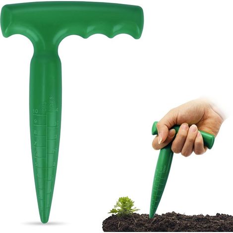 Outil Plantoir à Bulbes - Jardinière à Bulbe avec Échelle de Mesure Pour Une Plantation Précise,Idéal pour Plantoir des Légumes et des Fleurs (Vert) (1/5)