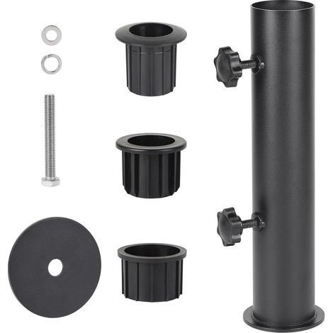 Support de parasol réglable - Tube PVC avec 3 réductions (28/38/48 mm) Zwart (1/5)