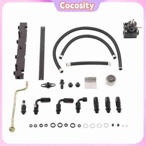 Cocosity Kit de conduite de carburant de remplacement Tucked Swap Fuel Line System Kit AN6 For Del Sol 1993‑1997 moto jauge (1/5)