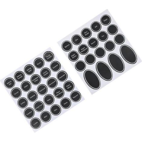 Etiquettes Autocollantes - PVC Noir - 22 x 21 cm - Imperméables - Pour Bouteilles Contenants Boîtes - Lot de 6 (1/3)