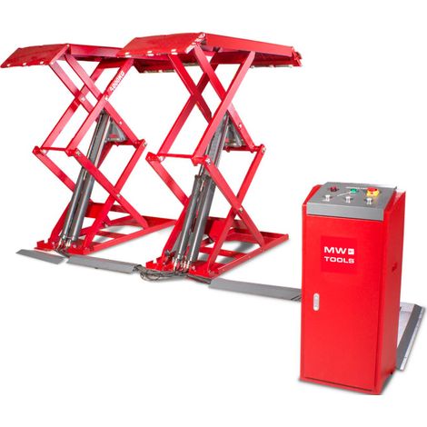 Mw Tools – Pont ciseaux élévateur 4 t – Hauteur levée 1950 mm – Longueur de plateforme 1500 à 2100 mm – Tension 3x400V – SL405U