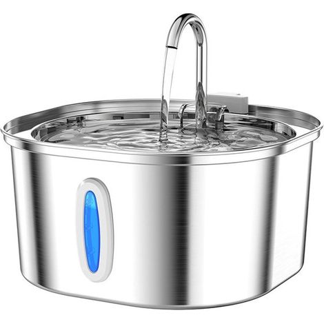 Fontana per animali domestici in acciaio inossidabile, ciotola intelligente per abbeverare gli animali, ciotola per acqua da interni, capacità 3,2 litri, per animali di piccola e grande taglia (1/5)