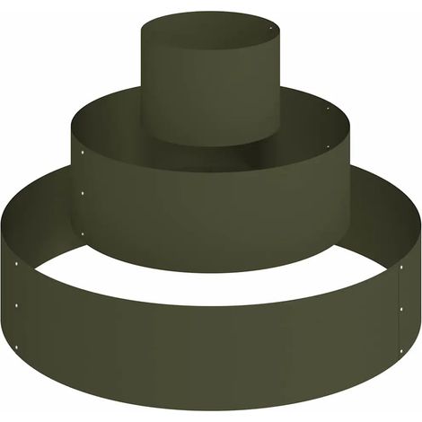 Cache-pot de jardin rond moderne extérieur 90 x 90 x 20 cm en acier vert olive