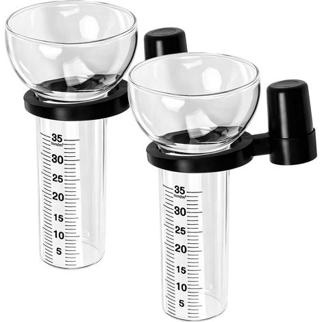 Lot de 2 pluviomètres en verre, 35 mm, verre de rechange avec support, compteur d'eau de pluie transparent pour le jardin, pour mesurer l'eau de pluie (1/5)