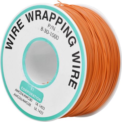 Fil de connexion Orange OK Wire pour la réparation de circuits imprimés, faible résistance, calibre 30 AWG, longueur 300 m. (1/5)
