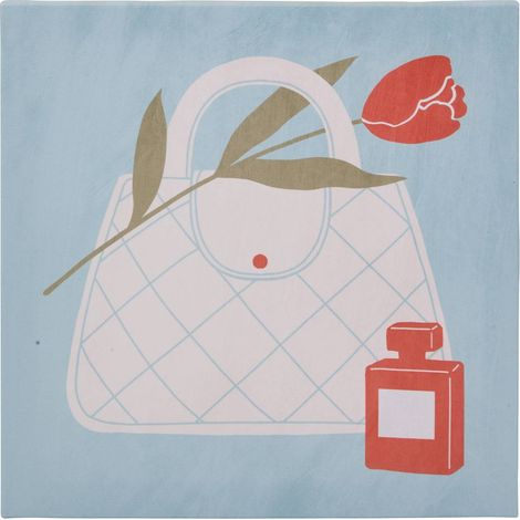 Toile imprimée Frany 28x28cm bleu - Atmosphera créateur d'intérieur (1/4)