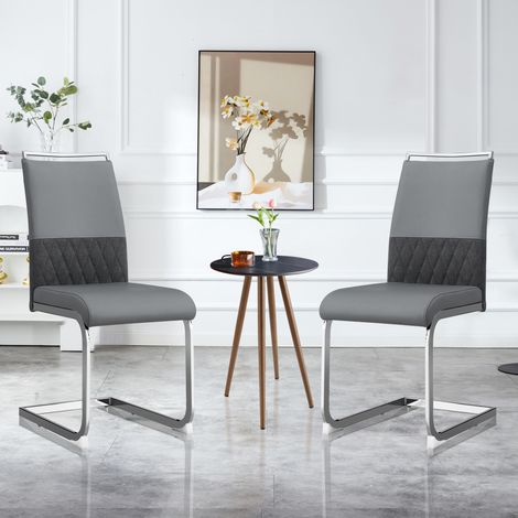 Silla comedor ergonómica metal gris 42x45 cm OKMYHOME (1/5)