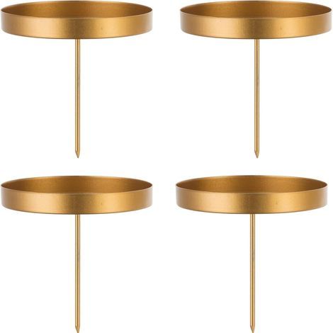 Bougeoirs - Lot de 4 - Bougeoirs en métal - Idéaux pour les couronnes de Noël - Conviennent aux bougies de 8 cm (1/5)