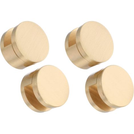 Matériel de montage de miroir en laiton or, lot de 4, clips muraux pour verre 5-12 mm, anti-vibrations, pour salle de bain (1/5)