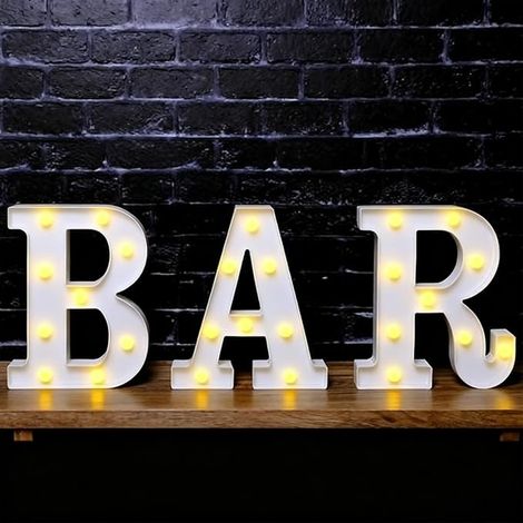 Light Up Letters, Luminous Alphabet for Bar, Decorative LED Light Up Letters, Light Up Signs for Bar, Light Sign, Neon Sign for Pub, Home, Party, Wedding (1/4)