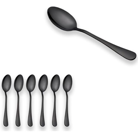 Cuillère À Thé - Acier Inoxydable 18/10 - Revêtement Titane Noir - Pour Adultes Et Enfants - Lot De 1
