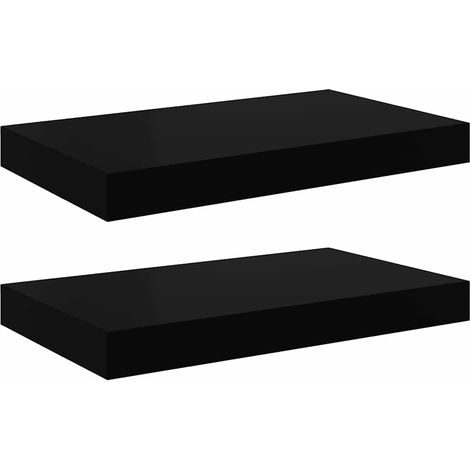 Floating Wall Shelves 2 pcs Black 40x23x3.8 cm MDF vidaXL