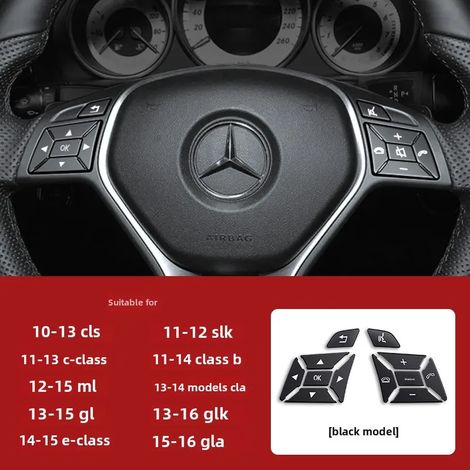 (M) Autocollant de cache-bouton de lève-vitre pour Mercedes-Benz Classe A, B et C (W204, W212, GLA, GLK, CLA, GL, ML, GLE) (1/4)