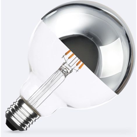 Lampadina LED Filamento E27 6W 600 lm G95 Chrome Reflect No Flicker 2200K Super Caldo