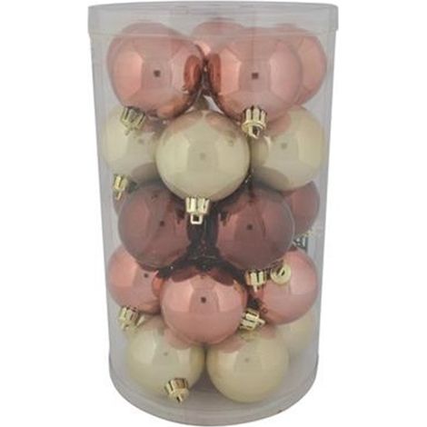 25 Palle a sfera palline cm 6 per decorazione albero di natale bronzo marrone beje addobbi bellissime (1/4)