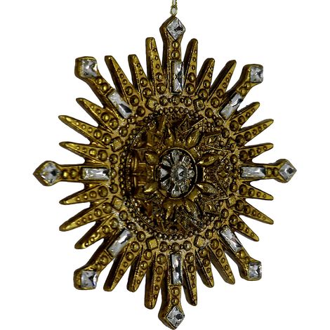 Addobbo per Albero di Natale in Resina oro cm 16,7x2,1x17,1
