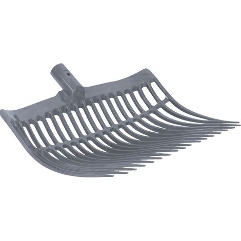 Horizont – Fourche suédoise grise en polycarbonate – 18 dents angulaires pour copeaux et fumier – Largeur 40 cm – Compatible avec manche réf. 129480112