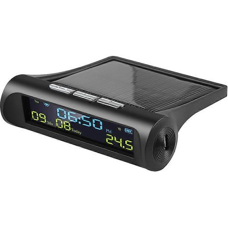 Horloge numérique solaire pour voiture, accessoire de décoration extérieure personnelle A (1/5)
