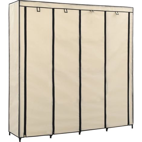 vidaXL Wardrobe with 4 Compartments Cream 175x45x170 cm (1/7)