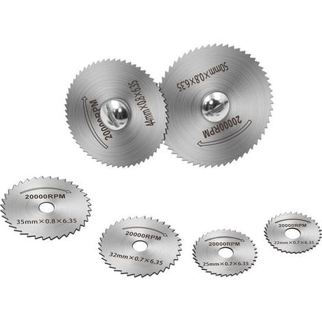 Lot de 8 mini outils rotatifs à lame de scie circulaire pour ensemble d'outils électriques de coupe de métal (argent)
