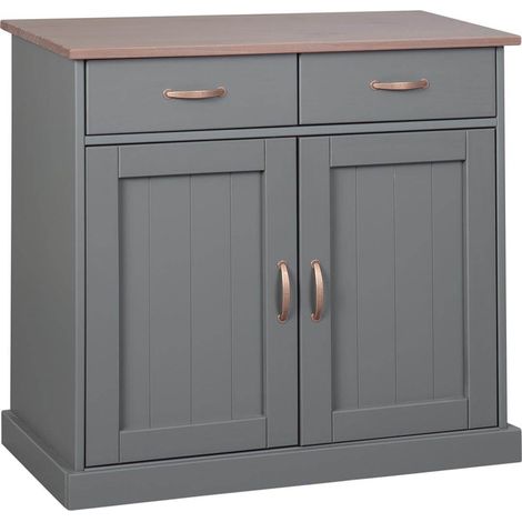 MELINA - Buffet 2 Portes 2 Tiroirs Coloris Gris (1/5)