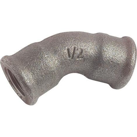 COUDE EGAL FONTE NOIRE 45° DOUBLE FEMELLE N° 41