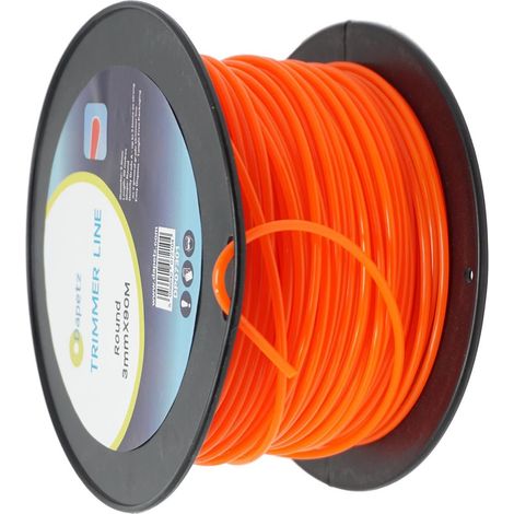Dapetz ® 80m 3mm Orange Strimmer Line Universal Strimmer Wire Nylon String Trimmer Cord Heavy Duty Grass Strimmer Cable for Park Garden Weeds Flower Beds Field Lawn (3.0mm x 80m) (1/5)